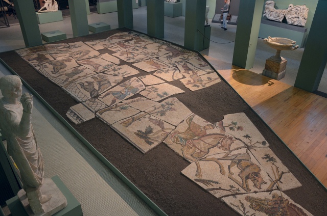 Mosaic with hunting scenes, from the Horti Liciniani, early 4th century CE Centrale Montemartini, Rome museum. Photo © Carole Raddato.