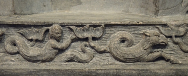 The Lansdowne relief, detail of the frieze showing sea creatures, found at Hadrian's Villa, 120-138 AD, Fitzwilliam Museum, Cambridge. Image © Carole Raddato. 