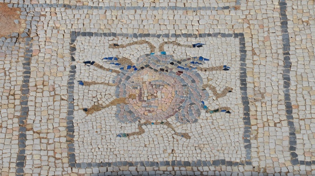 Mosaic detail with head of Medusa, Domus of the Birds, Italica. Image © Carole Raddato. 